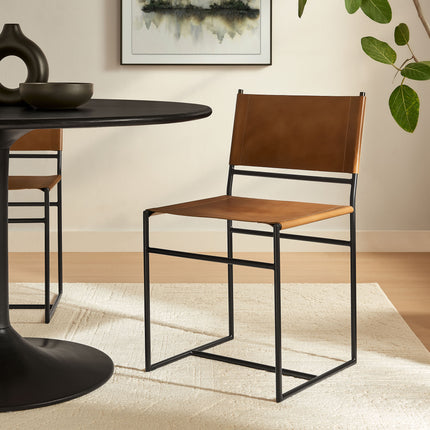 Modway EEI-7196 Thatcher Leather and Metal Dining Chair - Plaza Home Decor