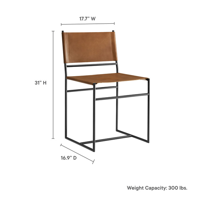 Modway EEI-7196 Thatcher Leather and Metal Dining Chair - Plaza Home Decor