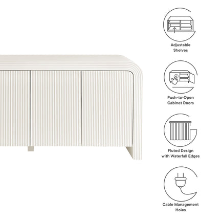 Modway EEI-7198 Waterflute 70" Fluted Sideboard Cabinet Modway