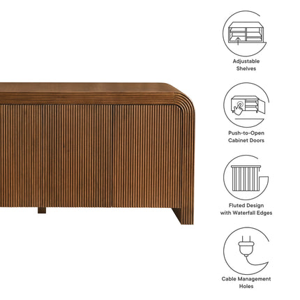 Modway EEI-7198 Waterflute 70" Fluted Sideboard Cabinet Modway