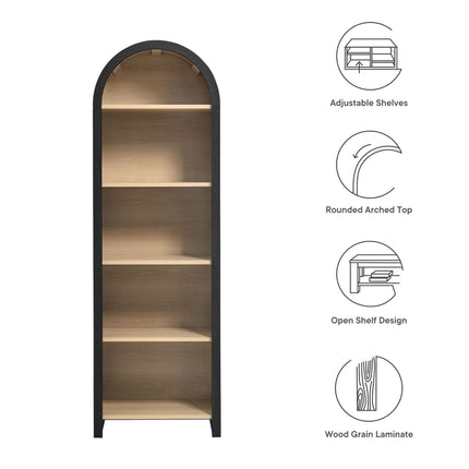 Modway EEI-7201 Evie Arched Narrow Bookcase Display Cabinet Modway