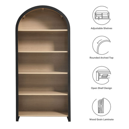 Modway EEI-7202 Evie Arched Wide Bookcase Display Cabinet Modway