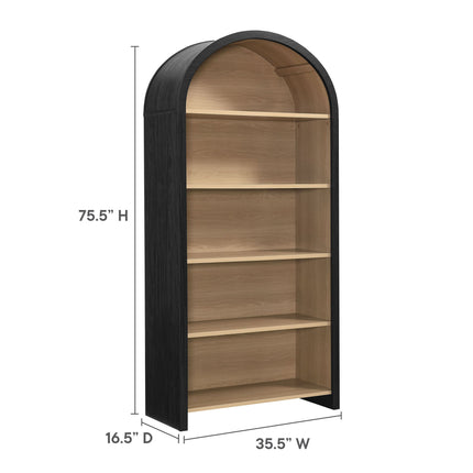 Modway EEI-7202 Evie Arched Wide Bookcase Display Cabinet Modway