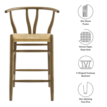 Modway EEI-7206 Amish Wood Counter Stool Modway