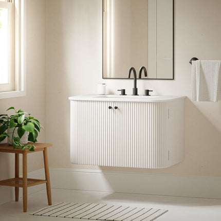 Modway EEI-7208 Zia 30" Wall-Mount Bathroom Vanity with Marble Sink Modway