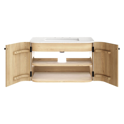 Modway EEI-7208 Zia 30" Wall-Mount Bathroom Vanity with Marble Sink Modway