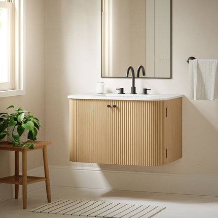 Modway EEI-7208 Zia 30" Wall-Mount Bathroom Vanity with Marble Sink Modway