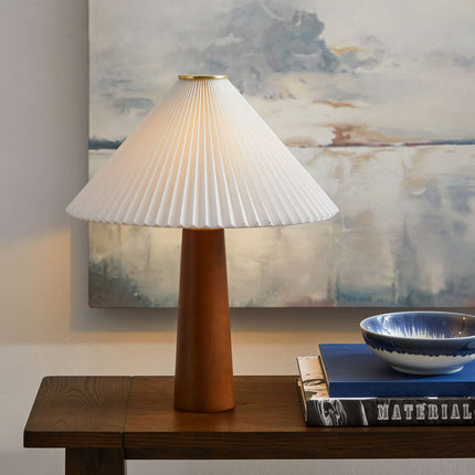 Modway EEI-7212 Jessica Wooden Base Table Lamp With Pleated Fabric Shade Modway