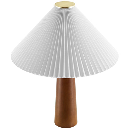 Modway EEI-7212 Jessica Wooden Base Table Lamp With Pleated Fabric Shade Modway