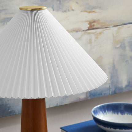 Modway EEI-7212 Jessica Wooden Base Table Lamp With Pleated Fabric Shade Modway