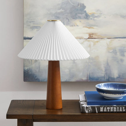 Modway EEI-7212 Jessica Wooden Base Table Lamp With Pleated Fabric Shade Modway