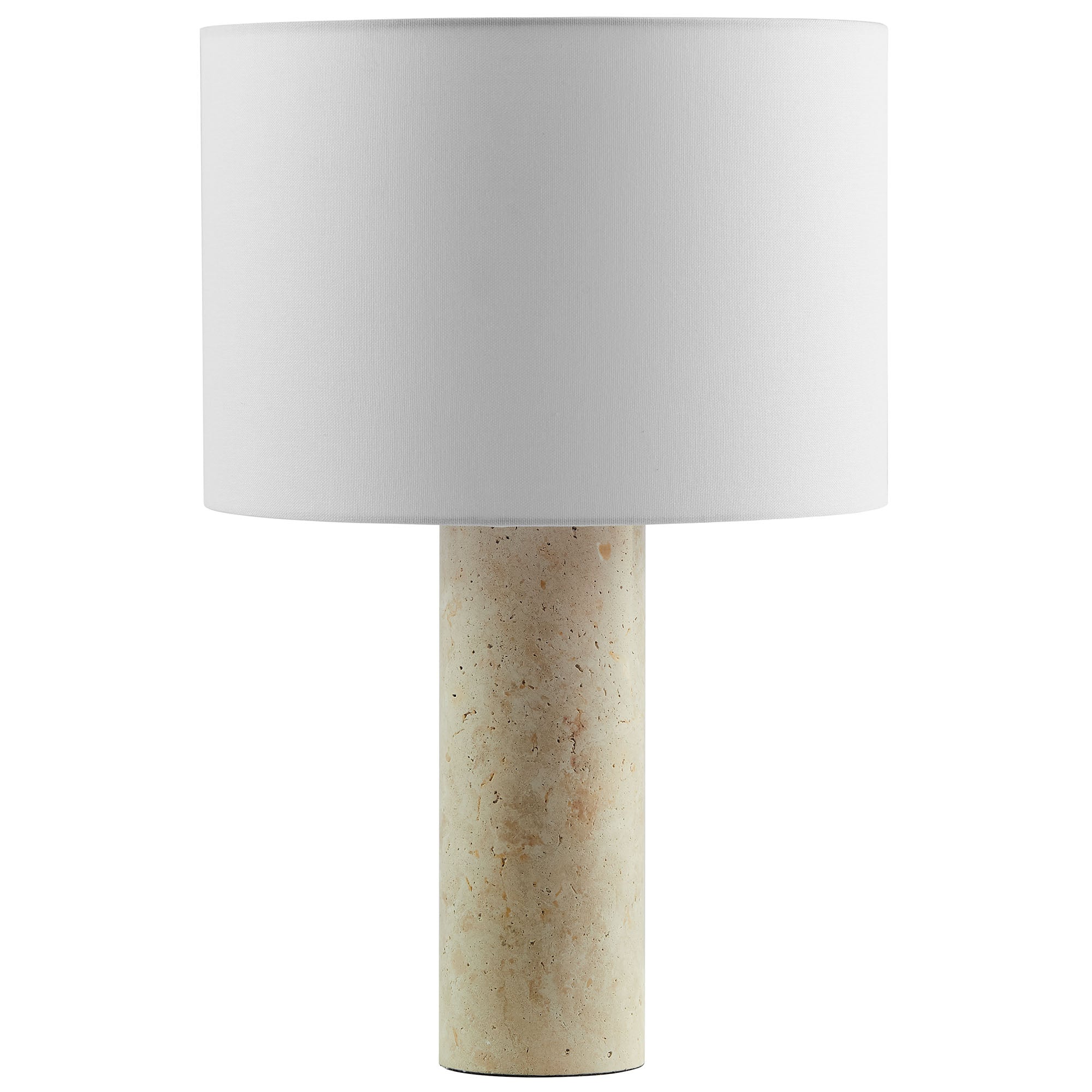 Modway EEI-7213 Zenith Travertine Table Lamp With Fabric Drum Shade