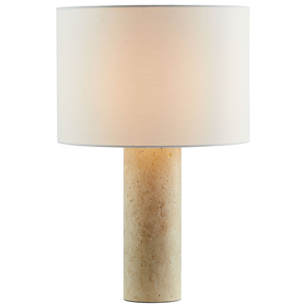 Modway EEI-7213 Zenith Travertine Table Lamp With Fabric Drum Shade Modway