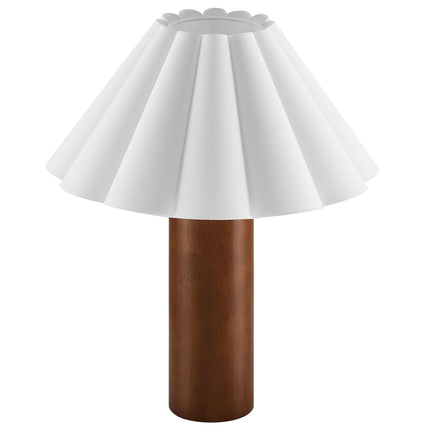 Modway EEI-7214 Flora Wood Table Lamp With Pleated Petal Shade Modway