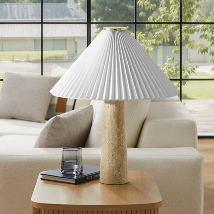 Modway EEI-7215 Cove Travertine Table Lamp With Pleated Shade Modway