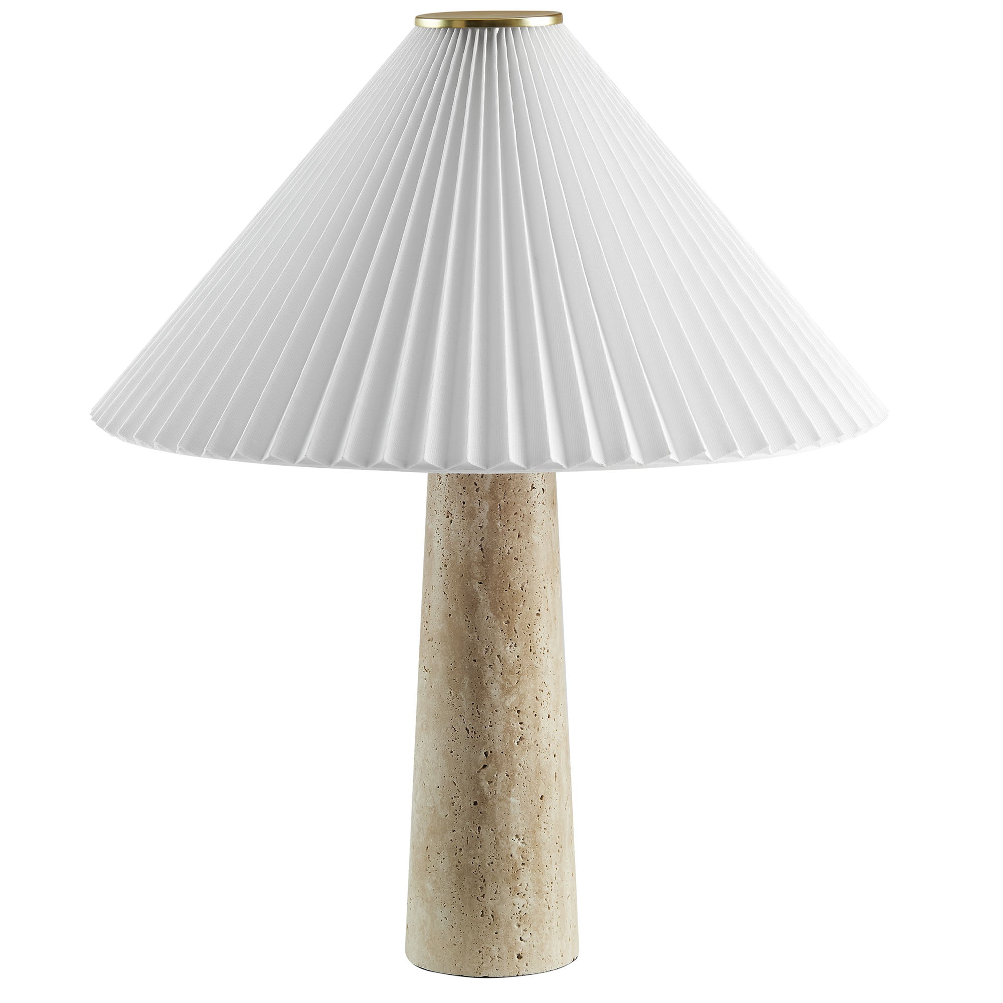 Modway EEI-7215 Cove Travertine Table Lamp With Pleated Shade