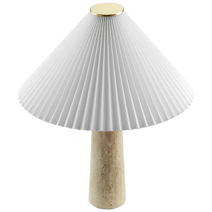 Modway EEI-7215 Cove Travertine Table Lamp With Pleated Shade Modway