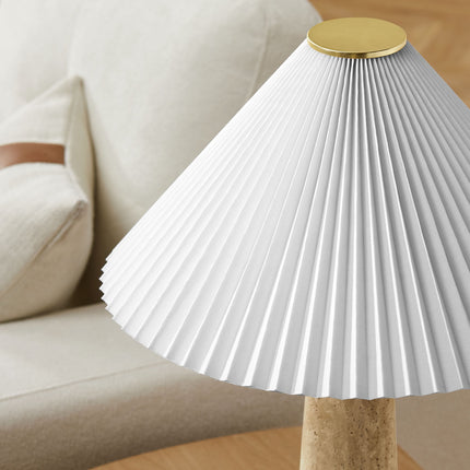 Modway EEI-7215 Cove Travertine Table Lamp With Pleated Shade Modway