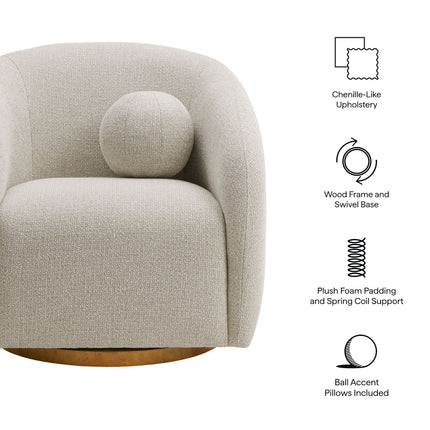 Modway EEI-7218 Holland Swivel Chenille Fabric Armchair Modway