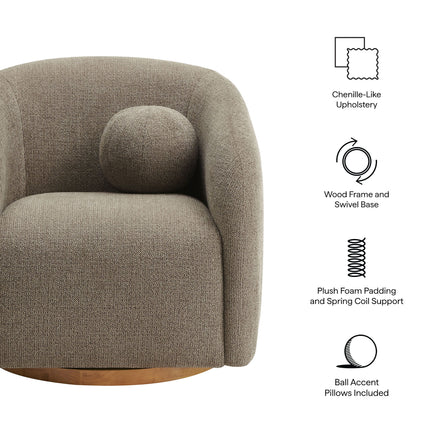 Modway EEI-7218 Holland Swivel Chenille Fabric Armchair Modway