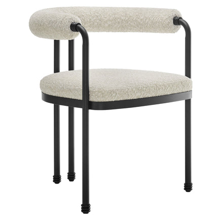Modway EEI-7225 Turin Curved Back Boucle and Metal Dining Accent Chair Modway