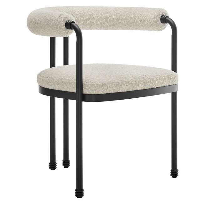 Modway EEI-7225 Turin Curved Back Boucle and Metal Dining Accent Chair Modway
