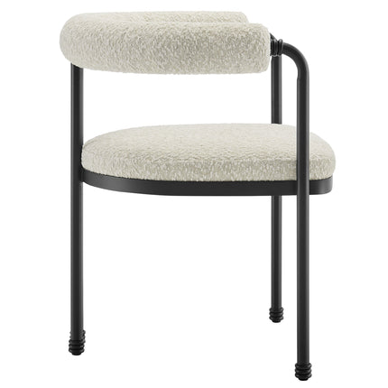Modway EEI-7225 Turin Curved Back Boucle and Metal Dining Accent Chair Modway