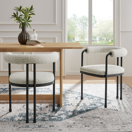 Modway EEI-7225 Turin Curved Back Boucle and Metal Dining Accent Chair Modway