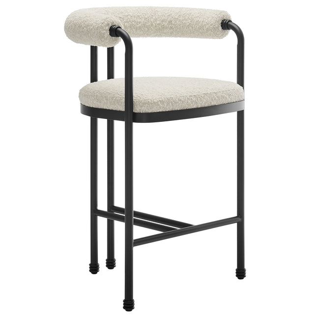 Modway EEI-7226 Turin Curved Back Boucle and Metal Counter Stool Modway