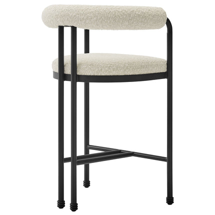 Modway EEI-7226 Turin Curved Back Boucle and Metal Counter Stool Modway