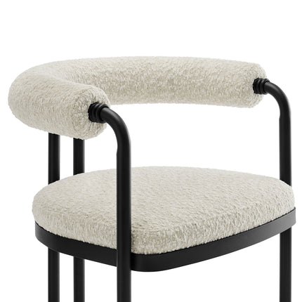 Modway EEI-7226 Turin Curved Back Boucle and Metal Counter Stool Modway