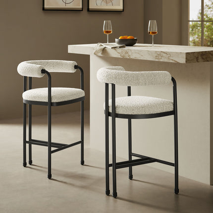 Modway EEI-7226 Turin Curved Back Boucle and Metal Counter Stool Modway
