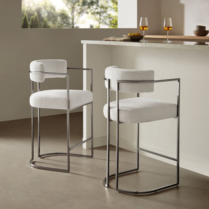 Modway EEI-7227 Huron Curved Back Fabric and Metal Counter Stool Modway