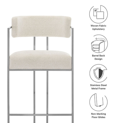 Modway EEI-7227 Huron Curved Back Fabric and Metal Counter Stool Modway