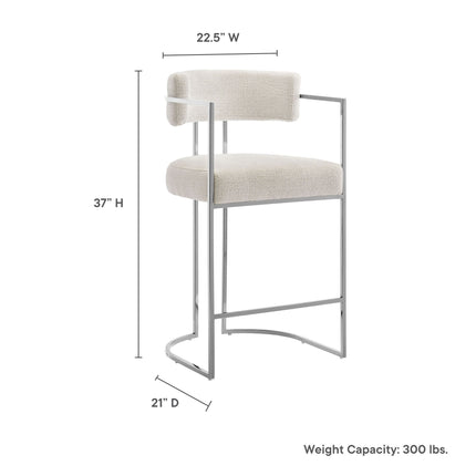 Modway EEI-7227 Huron Curved Back Fabric and Metal Counter Stool Modway