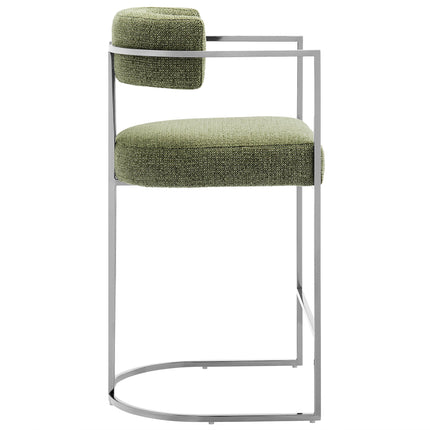Modway EEI-7227 Huron Curved Back Fabric and Metal Counter Stool Modway
