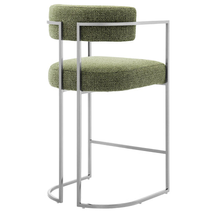 Modway EEI-7227 Huron Curved Back Fabric and Metal Counter Stool Modway