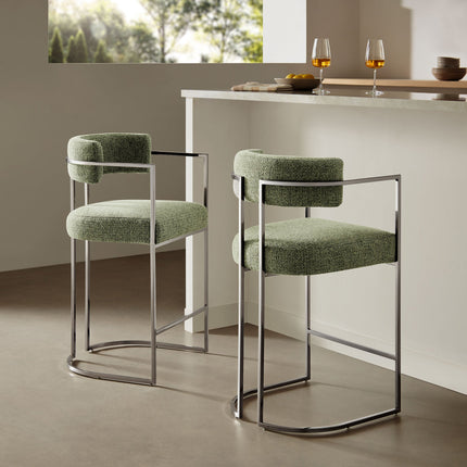 Modway EEI-7227 Huron Curved Back Fabric and Metal Counter Stool Modway