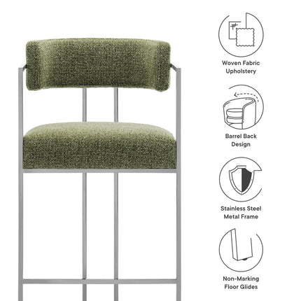 Modway EEI-7227 Huron Curved Back Fabric and Metal Counter Stool Modway