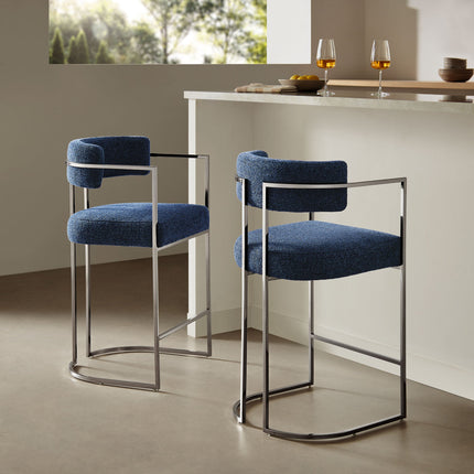 Modway EEI-7227 Huron Curved Back Fabric and Metal Counter Stool Modway