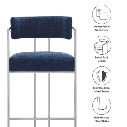 Modway EEI-7227 Huron Curved Back Fabric and Metal Counter Stool Modway