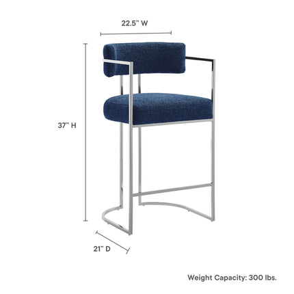Modway EEI-7227 Huron Curved Back Fabric and Metal Counter Stool Modway