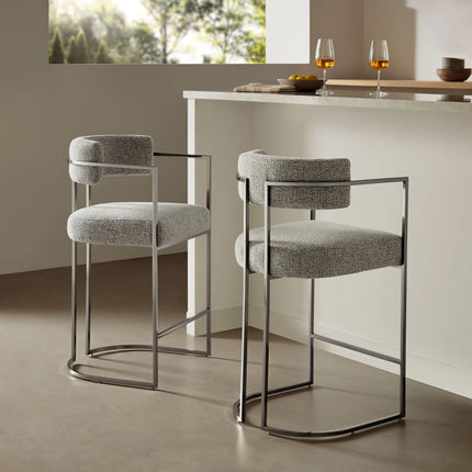 Modway EEI-7227 Huron Curved Back Fabric and Metal Counter Stool Modway