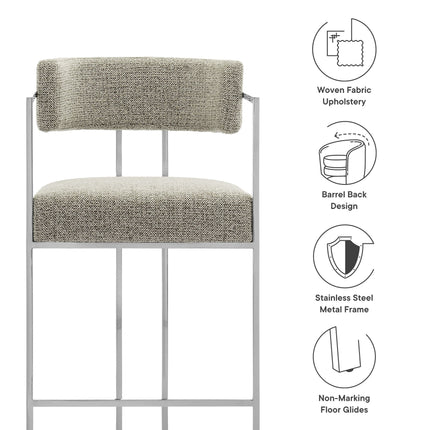 Modway EEI-7227 Huron Curved Back Fabric and Metal Counter Stool Modway
