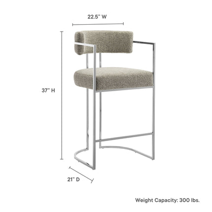 Modway EEI-7227 Huron Curved Back Fabric and Metal Counter Stool Modway