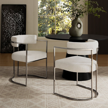 Modway EEI-7228 Huron Curved Back Fabric and Metal Dining Accent Chair Modway