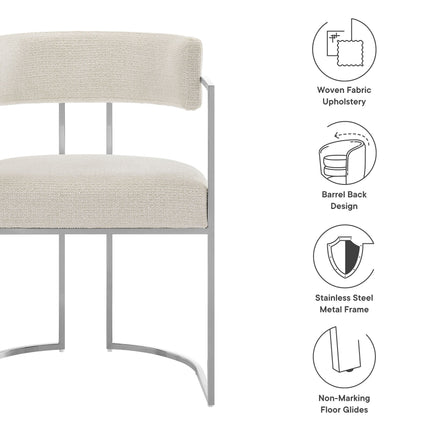 Modway EEI-7228 Huron Curved Back Fabric and Metal Dining Accent Chair Modway