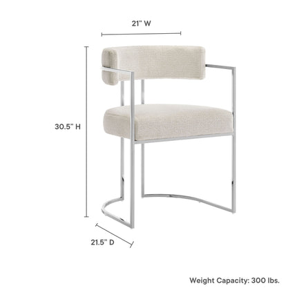 Modway EEI-7228 Huron Curved Back Fabric and Metal Dining Accent Chair Modway