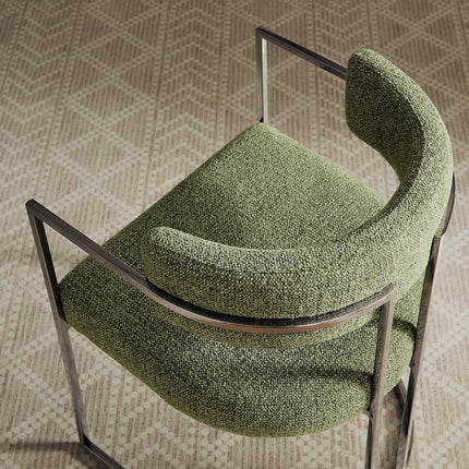 Modway EEI-7228 Huron Curved Back Fabric and Metal Dining Accent Chair Modway