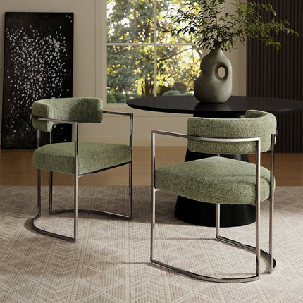Modway EEI-7228 Huron Curved Back Fabric and Metal Dining Accent Chair Modway